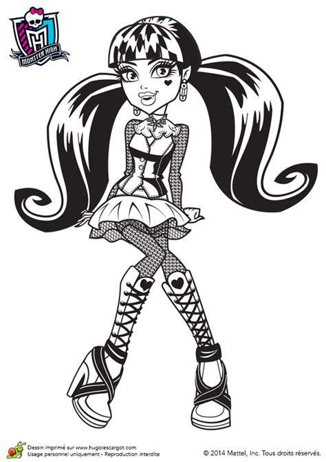 Coloriage De Monster High Draculaure Assise De Face