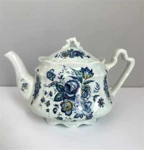 Vintage Arthur Wood Kew Ceramic Teapot Coffee Pot Blue Flowers Floral