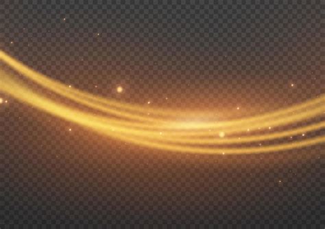 Golden Glowing Shiny Lines Effect Vector Background Luminous White