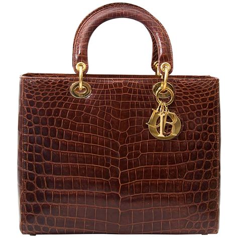 Dior Brown Croco Lady Dior Bag At 1stdibs Brown Dior Bag Dior Brown