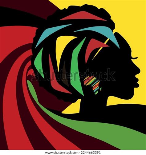 Silhouette Portrait African Girl Stock Vector Royalty Free 2244663391 Shutterstock