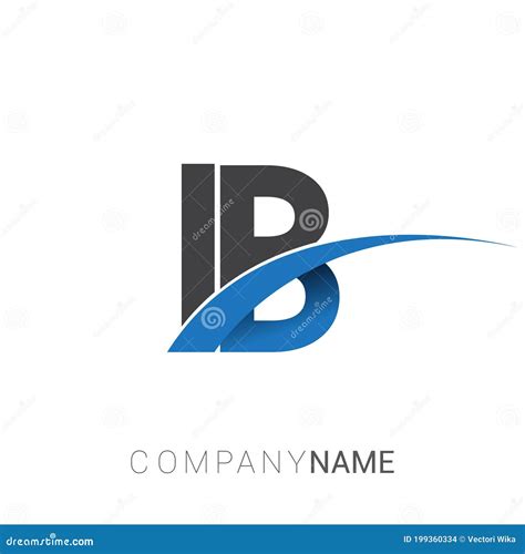 Letra Inicial Ib Logotype Nome Da Empresa Colorida Blue E Cinza Swoosh