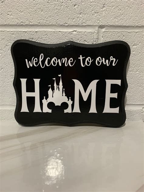 Welcome Home Sign Door Sign Disney Sign Disney Castle Table Decor Home