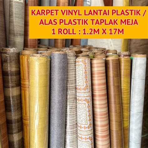 Jual Karpet Lantai Plastik Vinyl 120cm X 17m Perlak Alas Taplak Meja