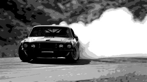 Car drifting stencil, car, monochrome, black HD wallpaper | Wallpaper Flare