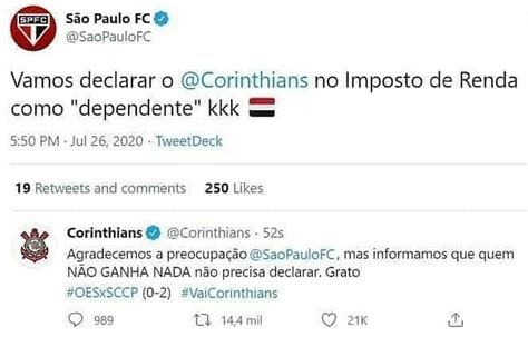 São Paulinos E Corintianos Trocam Memes Após Rodada Decisiva Do