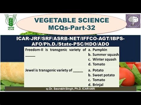 Vegetable Science MCQs Part 32 For ICAR NET ADO AFO ICAR JRF SRF IBPS