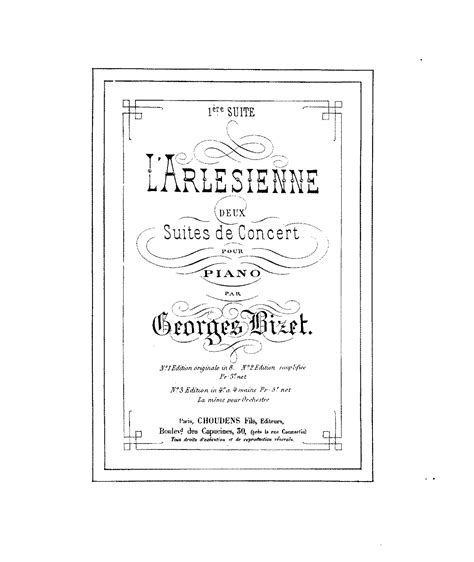 L Arl Sienne Suite No Bizet Georges Imslp Free Sheet Music Pdf