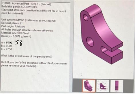 Solved C Advanced Part Step Bracket Build This Chegg