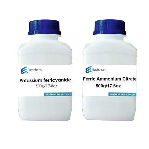 Eastchem Potassium Ferricyanide 9950250g88oz And Ferric Ammonium Citrate