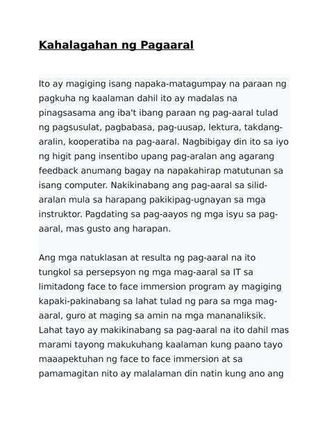 Kahalagahan Ng Pagaaral Nagbibigay Din Ito Sa Iyo Ng Higit Pang