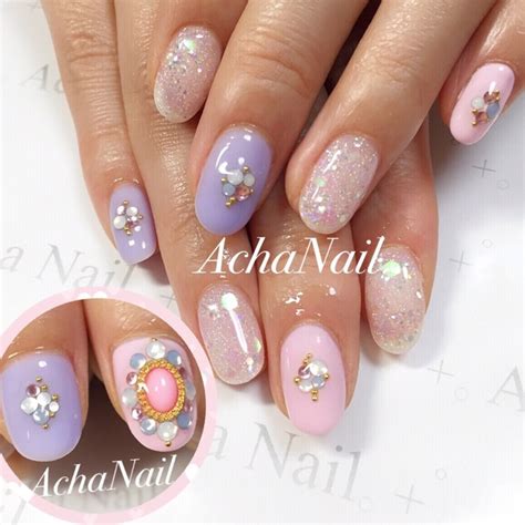 ゆめかわビジューネイル♡ 池袋プライベートネイルサロンacha Nail 池袋プライベートネイルサロンacha Nail のネイル