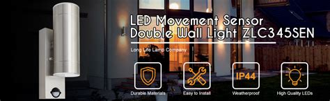 Long Life Lamp Company Outdoor Led Double Wall Light Pir Motion Sensor