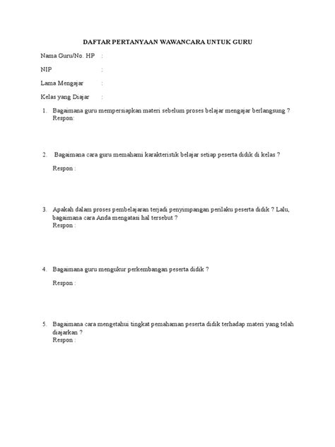 Detail Contoh Pertanyaan Wawancara Penelitian Kualitatif Pendidikan