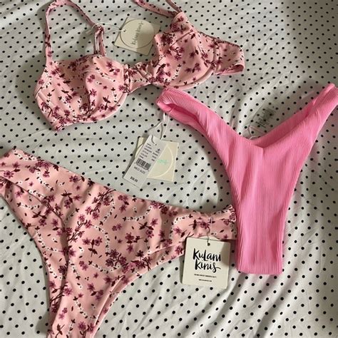 Kulani Kinis Swim Kulani Kinis Floral Pink Bikini Set Swimwear