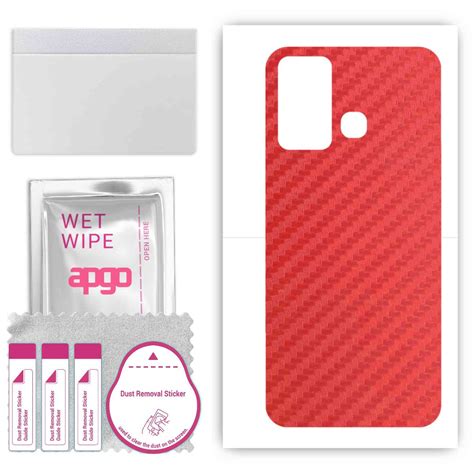 Folia naklejka skórka strukturalna na TYŁ do Infinix Hot Play Carbon Czerwony apgo SKINS