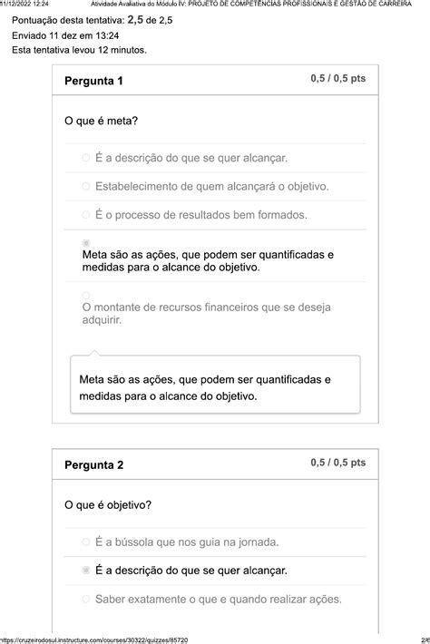 Atividade Avaliativa do Módulo IV PROJETO DE COMPETÊNCIAS PROFISSIONAIS