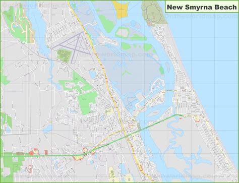 Large Detailed Map Of New Smyrna Beach Beach Map