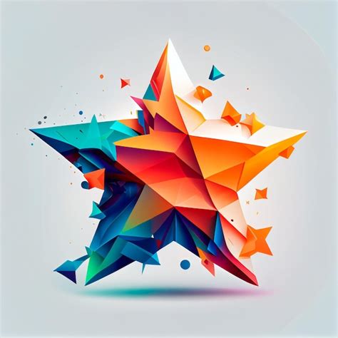 Ilustración estrella abstracta con fondo aislado Foto Premium