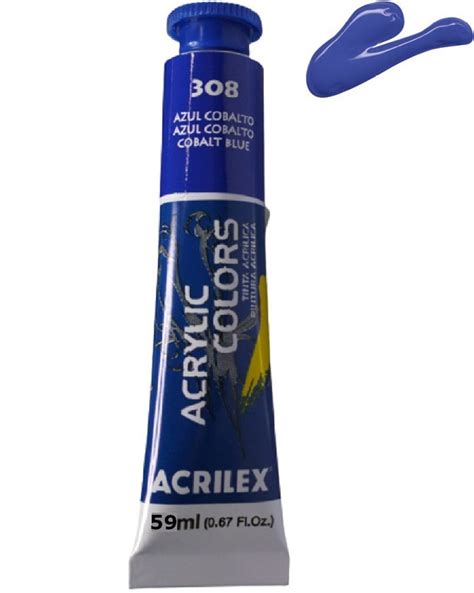 Tinta Acrylic Colors Azul Cobalto 308 59ml Acrilex Tinta acrílica