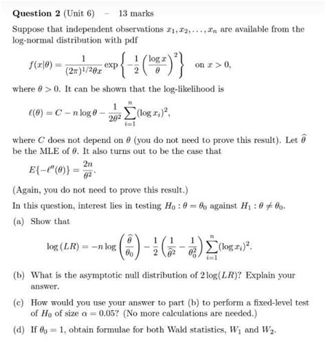 Solved Question 2 Unit 6 −13 Marks Suppose That