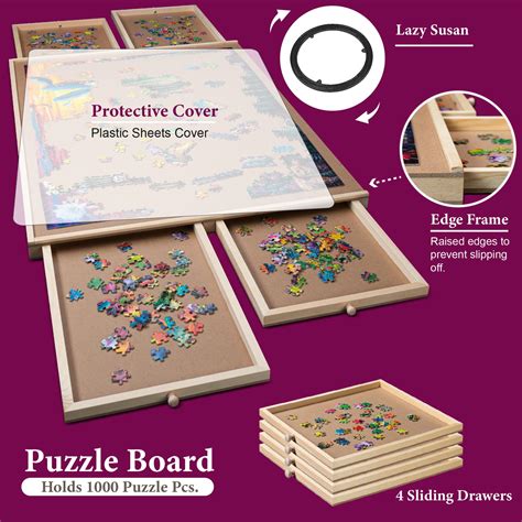 Snapklik 1000 Piece Rotating Wooden Jigsaw Puzzle Table 4