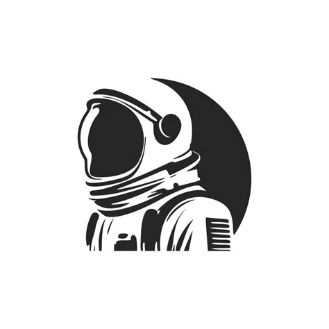 Negro Y Blanco Vector Astronauta Logo 20843664 Vector En Vecteezy