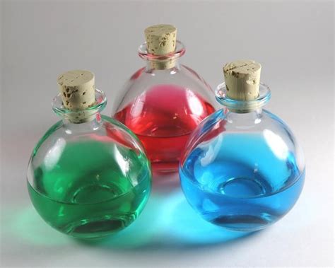 Potion Bottles Large Round Glass Bottle With Cork Top Etsy Box