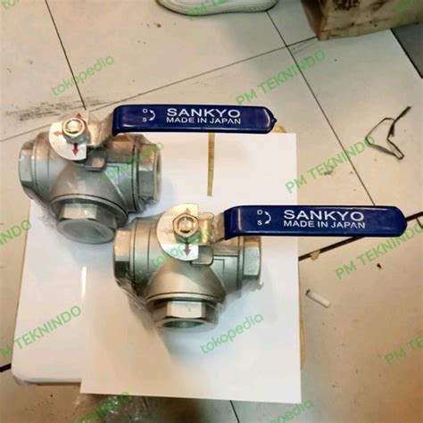 Jual Ball Valve 3 Way Sankyo SS316 Drat 1 4 Inch Jakarta Barat PM