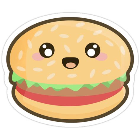 Kawaii Hamburger Stickers By Nirperel Redbubble