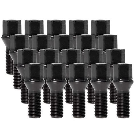 Amazon 20 PCS Black Cone Seat Lug Bolts 14x1 5 26mm Shank Length