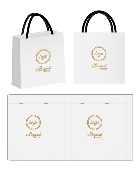 Paper Bag Packaging Die Cut And 3d Bag Mockup 2287416 Vector Art At Vecteezy