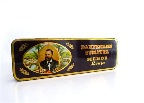 Vintage Cigar Tin Box Retro Advertising Metal Collection Box