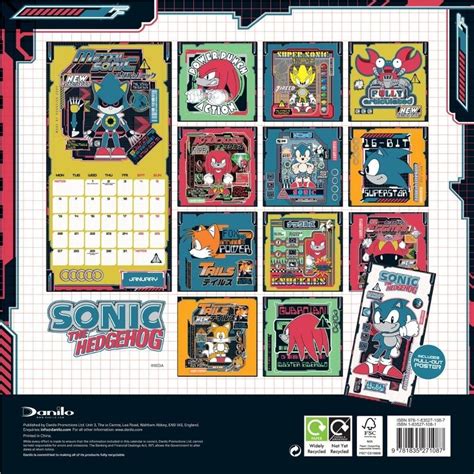 Sonic The Hedgehog Square Wall Calendar Jb Hi Fi