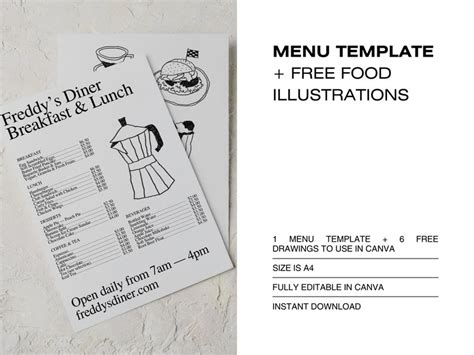 Restaurant Menu Template, Editable Food Menu Template, Business Menu ...