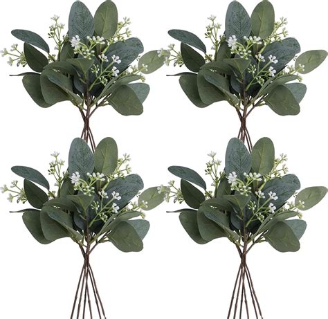 Pcs Artificial Eucalyptus Stems Bulk Silver Dollar Leaves Eucalyptus