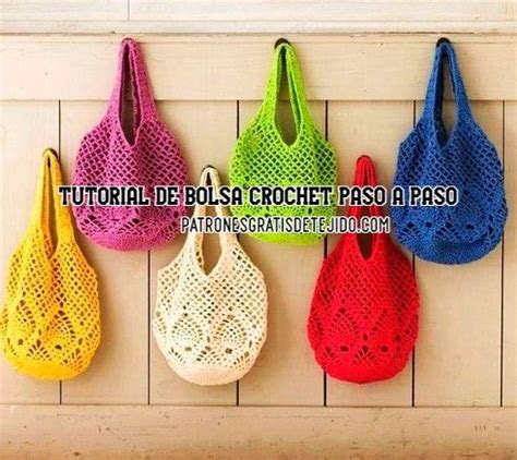 Bolsas De Compras Tejidas A Crochet Bolsos De Crochet Paso A Paso