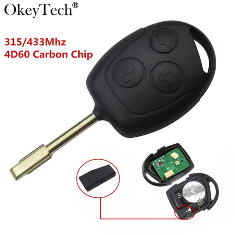 Okeytech Buttons Remote Key Mhz D Chip Carbon Transponder