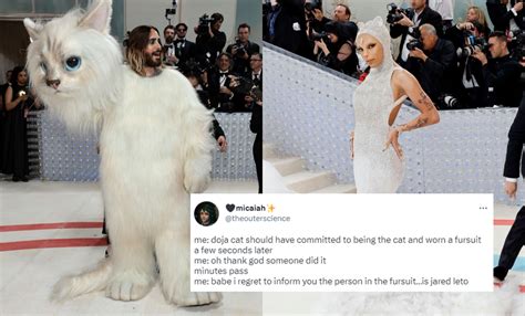 Jared Leto Doja Cat Dressed As Karl Lagerfelds Cat Choupette For Met