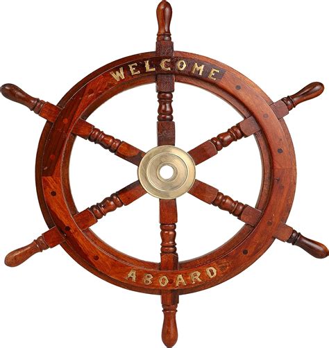 Amazon Brainmart Nautical Ship Wheel Handcrafted Natural Wood