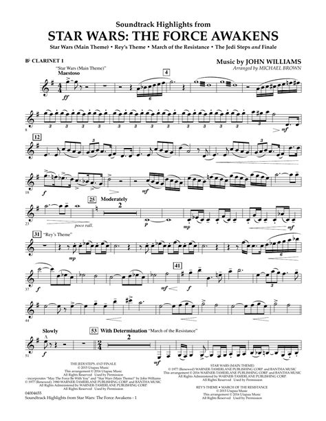 Star Wars Sheet Music Clarinet