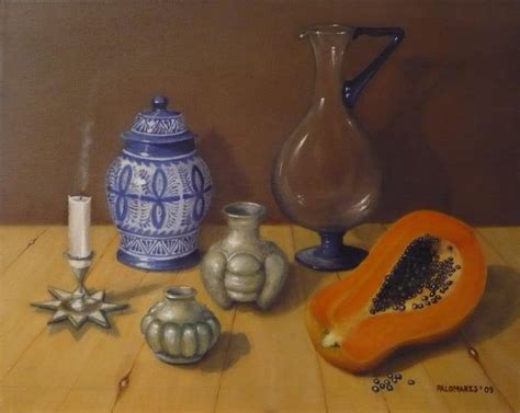 Papayas Still Life Painting By Hugo Palomares