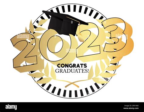 Graduation Black And Gold Vector Design Class Of 2023 Golden High