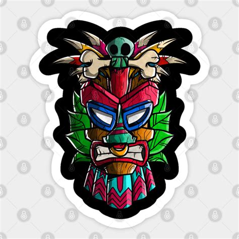 TIKI MASK cartoon - Tiki Mask - Sticker | TeePublic