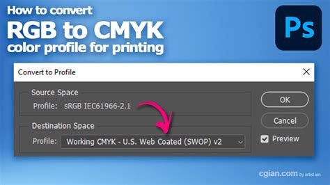 How To Convert Rgb To Cmyk Color Profile In Photoshop For Printing