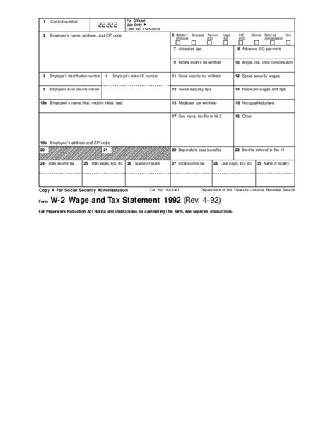 Irs Form W 2 Fillable - Printable Forms Free Online