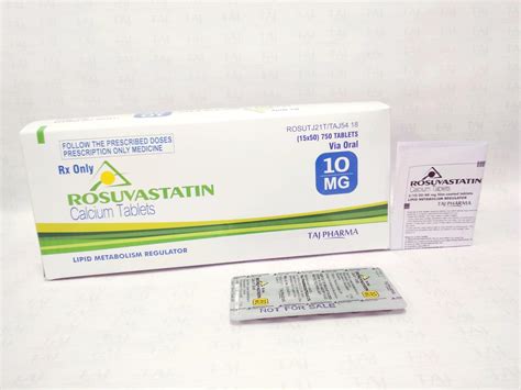 Rosuvastatin Calcium Tablets 10 Mg Taj Pharma Taj Generics