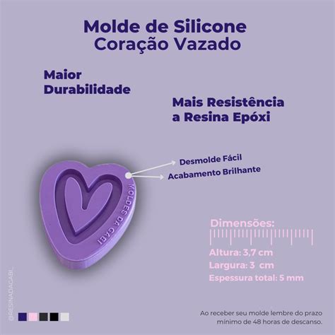 Mini Molde De Silicone Para Resina Cora O Vazado Resina Da Gabi