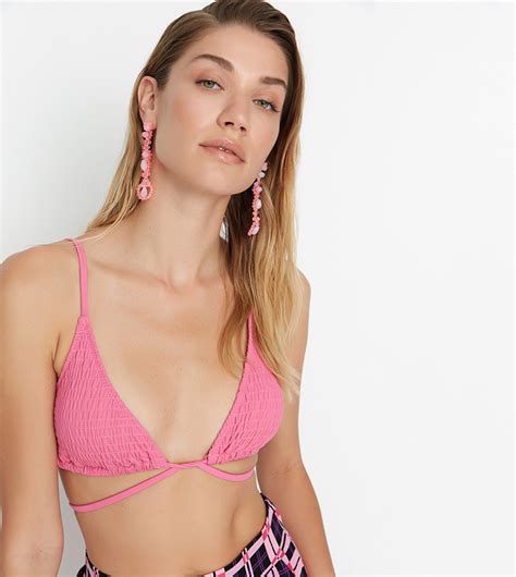 Buy Trendyol Tie Up Bikini Top In Pink Thstreet Qatar