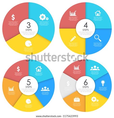 Set Of Round Infographic Diagram Circles Of Elements Or